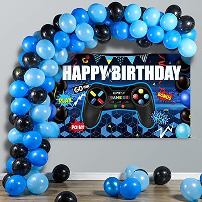 Blue Gamer Birthday Decorations Video Game Party Supplies, Video Game  Birthday Decorations for Boys, Tablecloth, Happy Birthday Banner, Blue and  Black Balloons, Birthday Decorations for Boys 