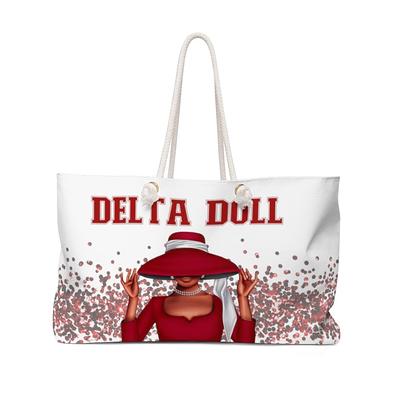 Delta Doll Crimson & Cream Weekender Tote, Spend The Night Bag Inspired By  Sigma Theta Sorority, Beach - Yahoo Shopping