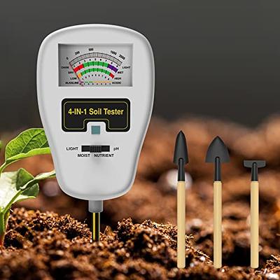 4 in 1 Soil Moisture Meter, PH Meter/Sunlight Intensity/Ambient Humidity  Backlit LCD Display Soil Tester