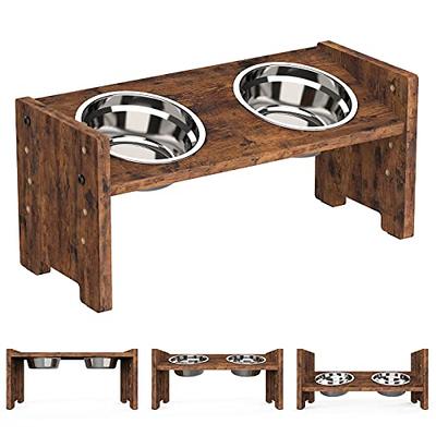 Elevated Dog Bowls Adjustable Raised Dog Bowl With 2 Stainless