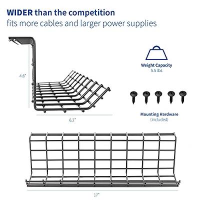 VIVO Black Under Desk 17 Cable Management Tray, Wire Organizer, Cord  Holder