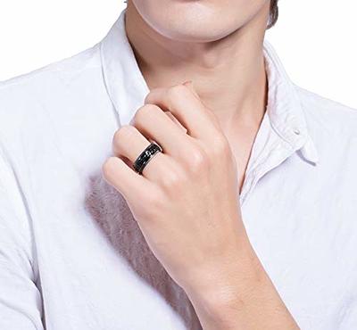 EIELO 9Pcs Stainless Steel Band Rings for Men Women Cool Fidget Spinning  Chain Ring Anxiety Relief Fashion Simple Wedding Engagement Black Ring Set  - Yahoo Shopping