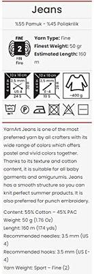 Amigurumi Soft Cotton Yarn, Yarnart Jeans Yarn, Yarn Art Jeans