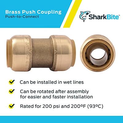 SharkBite 3/4 Inch Coupling, Push to Connect Brass Plumbing Fitting, PEX  Pipe, Copper, CPVC, PE-RT, HDPE, U016LFA - Yahoo Shopping