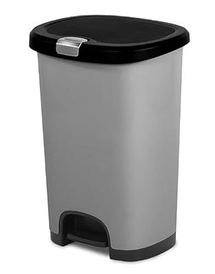 Hefty 13.5-Gallons White Plastic Kitchen Trash Can with Lid Indoor in the Trash  Cans department at