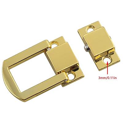 Dophee Toggle Catch Lock 0.98x0.79 Gold Retro Style Iron Hasp Wood Chest Lock Latch Clasp with Screws for Jewellery Box Suitcase Chest Decoration