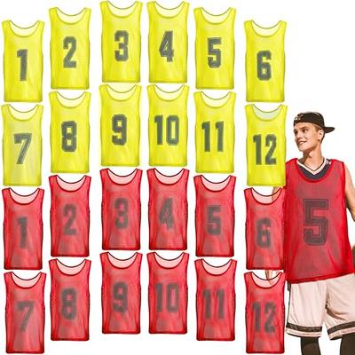 Toptie Numbered Scrimmage Team Practice Pinnies Mesh Jerseys Vests Pinnies  (#1-12) 