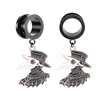 Davitu JUNLOWPY Dangle Flesh Tunnels Surgical Steel Double Flared Ear Plug  Gauges Tragus Earring Expander Sexy Lobe Stretching Kit 2pcs - (Metal  Color: Style 14, Main Stone Color: 18mm)