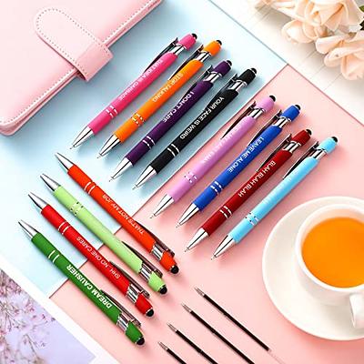 10 Pieces Office Pens Ballpoint Pen Funny Quotes Inspirational Pen with  Stylus Tip Motivational Messages Pen Metal Black Ink Pens Encouraging  Stylus