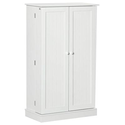 JEROAL 41''Pantry Storage Cabinet, White Freestanding Kitchen Pantry  Storage Cabinet with Adjustable Shelves & Doors, Buffet Cupboards Sideboard  for