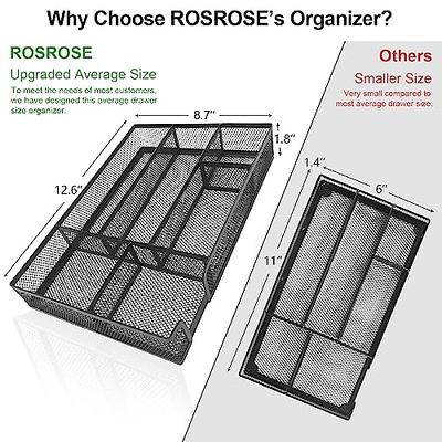 ROSROSE Desk Drawer Organizer Tray, Metal Mesh Drawer Organizer