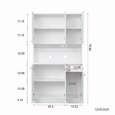 71 High Wardrobe with 2 Drawers & 2 Shelves, Freestanding Storage