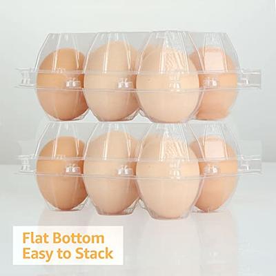 FVIEXE 100PCS Egg Cartons Cheap Bulk, Empty Plastic Chicken Egg Carton,  Each Holds Half Dozen Eggs (