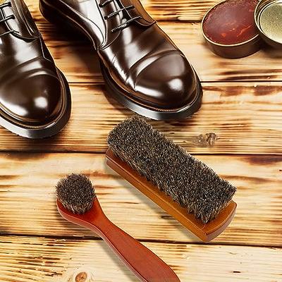 Clean Polish Boot Brush Shoe Cleaning Horsehair Kit Care Suede