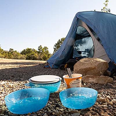 Wakeman Outdoors Collapsible Bowls with Lids in Blue (2-Pack