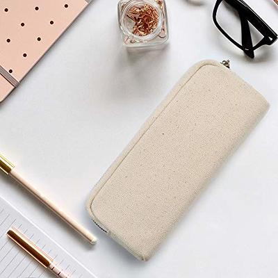 Dobmit Pencil Pen Case, Big Capacity Pencil Pouch Canvas Makeup Bag Durable  Office Stationery Organizer - Beige - Yahoo Shopping