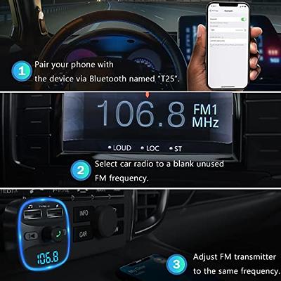 LENCENT FM Transmitter, 2022 Upgraded Bluetooth FM Transmitter Wireless  Radio Adapter Car Kit with Dual USB Charging Car Charger MP3 Player Support  TF Card & USB Disk - Yahoo Shopping