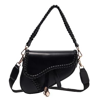 Ynport Black Saddle Bag Purse for Women Trendy Leather Crossbody Bag Small  Shoulder Handbags Satchel, Black: Amazon.co.uk: Fashion