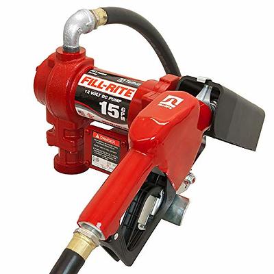 Fill-Rite 12V DC Fuel Transfer Pump Kit — 15 GPM, 3/4in. Manual Nozzle,  3/4in. x 12ft. Hose, Model# FR1210H