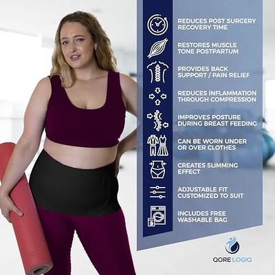 QORE LOGIQ Plus Size Abdominal Binder Post Surgery for larger Men + Women -  Postpartum Belly Band - Compression Garment - Hernia Belt For Men + Woman