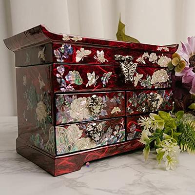 February Mountain Mother of Pearl Wooden Jewelry Organizer Box