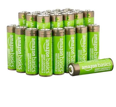 Basics 16-Pack Rechargeable AA NiMH Batteries, 2000 mAh, Recharge up  to 1000x Times, Pre-Charged