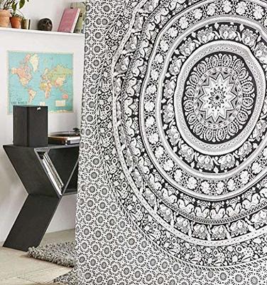 Boho White Lace Mandala in Gray Blue Yoga Mat