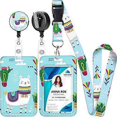 MJFloria ID Badge Holder with Retractable Reel and Neck Lanyard, Cute Badges  Clip Vertical Card Holders with Lanyards for Nurse Teacher Student Men  Women Kid Work - Yahoo Shopping