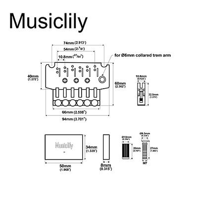 Musiclily Pro Heavy Duty Guitar Strap Locks Security Straplocks System for Fender Strat/Tele Electric Guitar or Bass, Black (Set of 2)