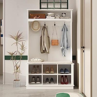 Entryway Coat Rack Shoe Bench Set, Hall Tree with 18 Shoe Cubbies - Yahoo  Shopping