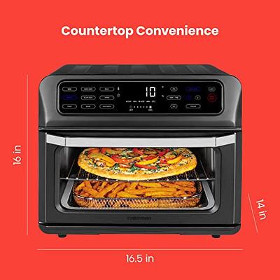 Costway 21qt Convection Air Fryer Toaster Oven 8-in-1 w/ 5 Accessories - 16'' x 16'' x 14'' - Silver - 16'' x 16'' x 14