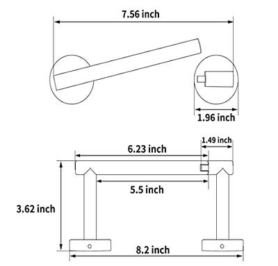 Double Post Pivoting Detachable Wall Mount Toilet Paper Holder by