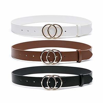 XZQTIVE Women Belts For Jean Dress Pant Fashion Leather Belt With Circle  Buckle at  Women’s Clothing store