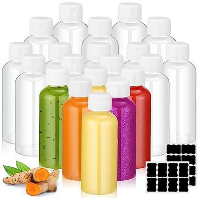 2oz Reusable Small Glass Ginger Shot Bottles with Airtight Lids