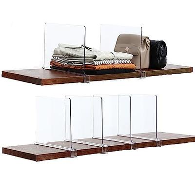 LikeU 8 PCS Acrylic Shelf Dividers for Closets,Wood Shelf Dividers