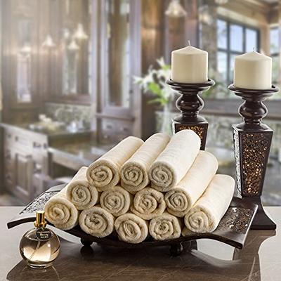 Creative Scents 100% Cotton Velour Fingertip Towels - 4 Pack 11 by 18 Inch  – Decorative, Extra Absorbent and Soft Face Towel, Ideal for Bathroom and  Powder Room (Cream with Embroidered Brown Trim) - Yahoo Shopping