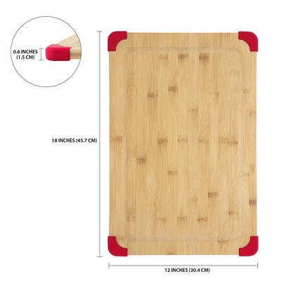Farberware 12 Inch x 18 Inch Large Wood Cutting Board 
