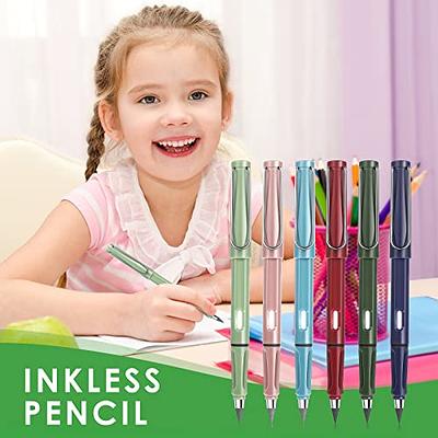 6 Sets Everlasting Pencil, Infinity Inkless Pencil with Eraser