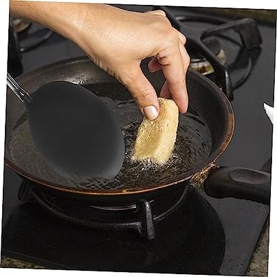 Green Silicone Wide Spatula Turner With Wooden Handle For Pancake,fried  Fish,egg, Cookie And Other Non-stick Cookware