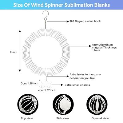 6 Pack Sublimation Wind Spinner Blanks, 8 Inch 3D Aluminum Metal Wind  Spinners with 6 Small Hanging Wind Spinner Sublimation Products for Indoor  Outdoor Yard Garden Window Decoration Gifts (Round) - Yahoo Shopping