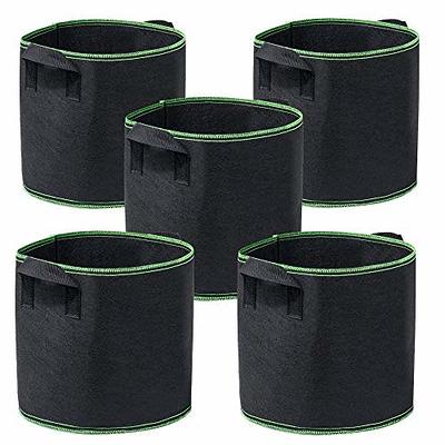 iPower Plant Grow Bag 30-Gallon 5-Pack Heavy Duty Fabric Pots, 300g Thickened Nonwoven Aeration Durable Container, Nylon Strap Handles for Gardening