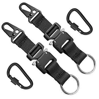 Stainless Steel Heavy Duty Carabiner Keychain EDC Quick Release Hooks With Key  Ring Snap Spring Clips