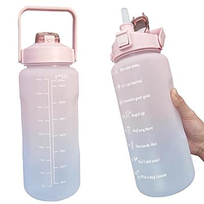 2L Water Bottle with Marker & Straw Large Capacity Water Bottle