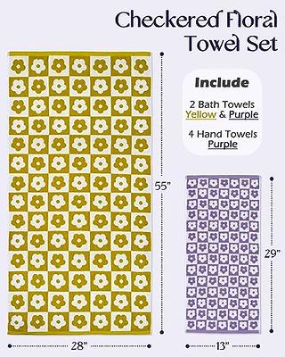  Jacquotha Checkered Floral Hand Towel Set - 4 Pack (29