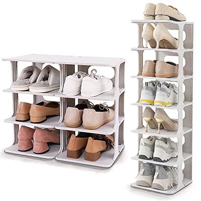 LANTEFUL 8 Tiers Tall Shoe Rack, Narrow Vertical Shoe Rack for