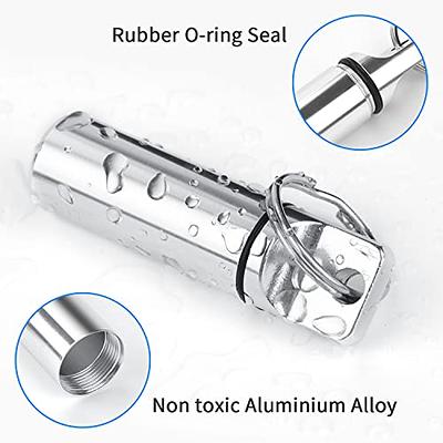 Tisky Keychain Pill Holder,Portable Titanium Waterproof Pill Box Container,Mini Pill Case for Outdoor Travel Purse or Pocket(2PCS)