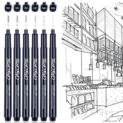 Ohuhu Fineliner Drawing Pens: 8 Sizes Fineliner Pens Pigment Black Ink  Micro Pens Assorted Point Sizes Waterproof for Writing Drawing Journaling  Sketching Anime Manga Watercolor Artists Beginners