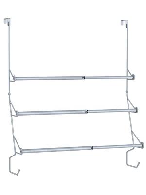 Elbourn Adjustable Over The Door Triple Towel Rack with Hooks