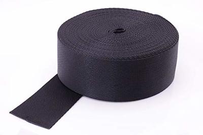 ZOEYES 1 Inch Heavy Duty Nylon Webbing 50 Yards Black Nylon