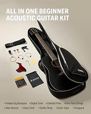 Donner Black Acoustic Guitar for Beginners, Adult, Teens, Starter Kits -  Full Size 41'' Steel-String Acustica Guitarra Bundle Set with Free Online  Lesson, Gig Bag, Strap, Tuner, Cutaway, DAG-1CB - Yahoo Shopping